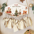 Personalisierter Adventskalender aus Holz mit Druckmotiv & Namen - Pullovertiere