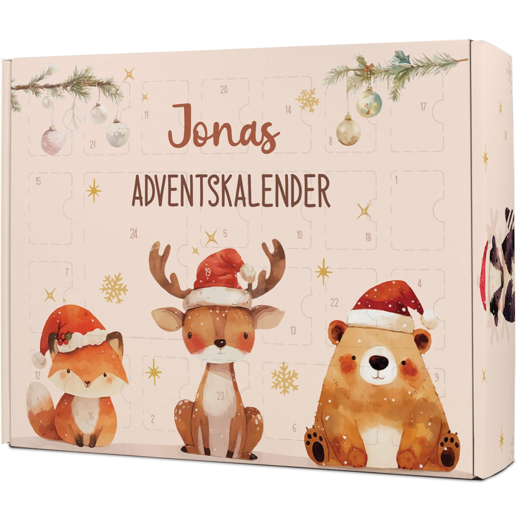 Personalisierter DIY Adventskalender mit Wintertrio Design zum selbst Befüllen