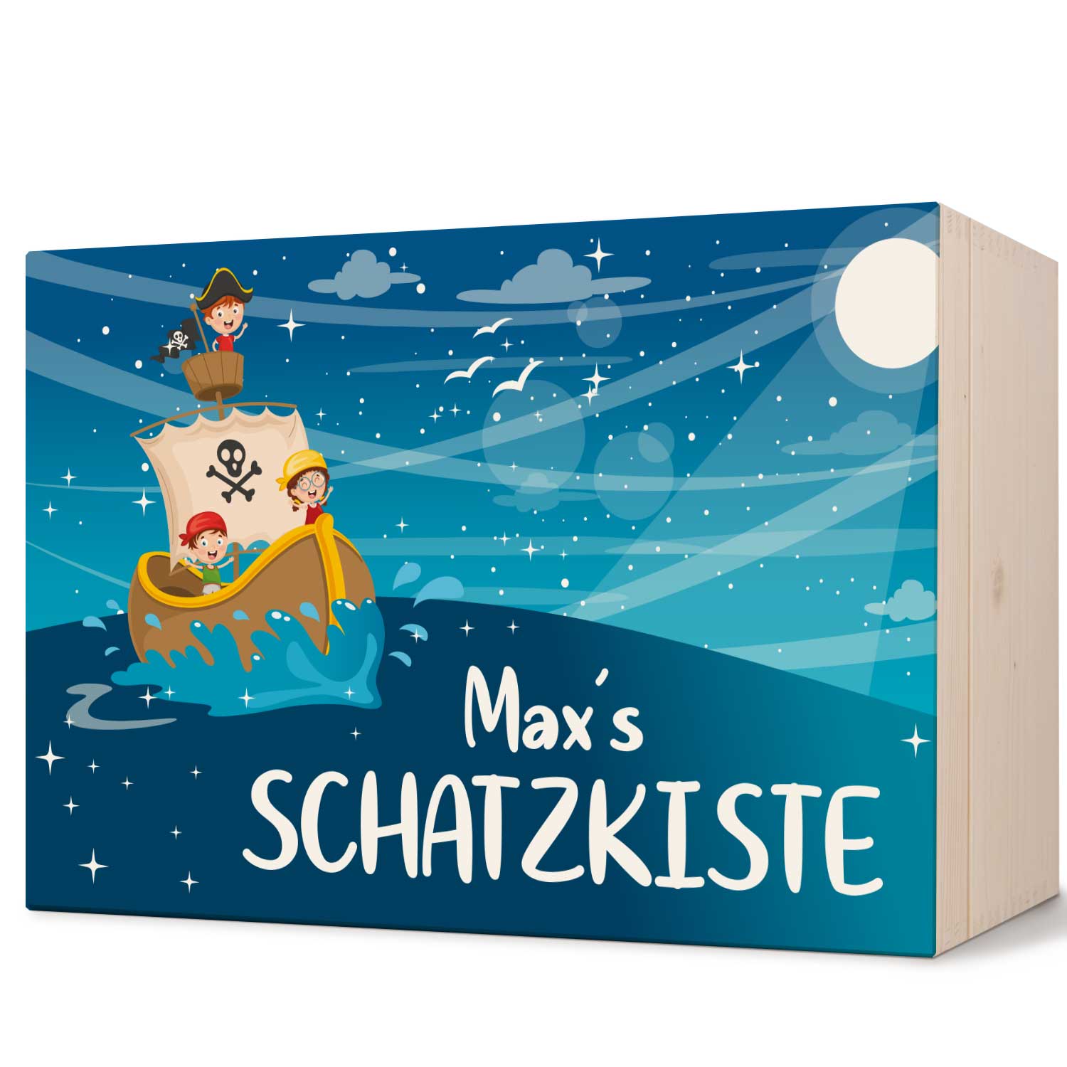Erinnerungskiste für Kinder mit UV-Druck im Piraten Design