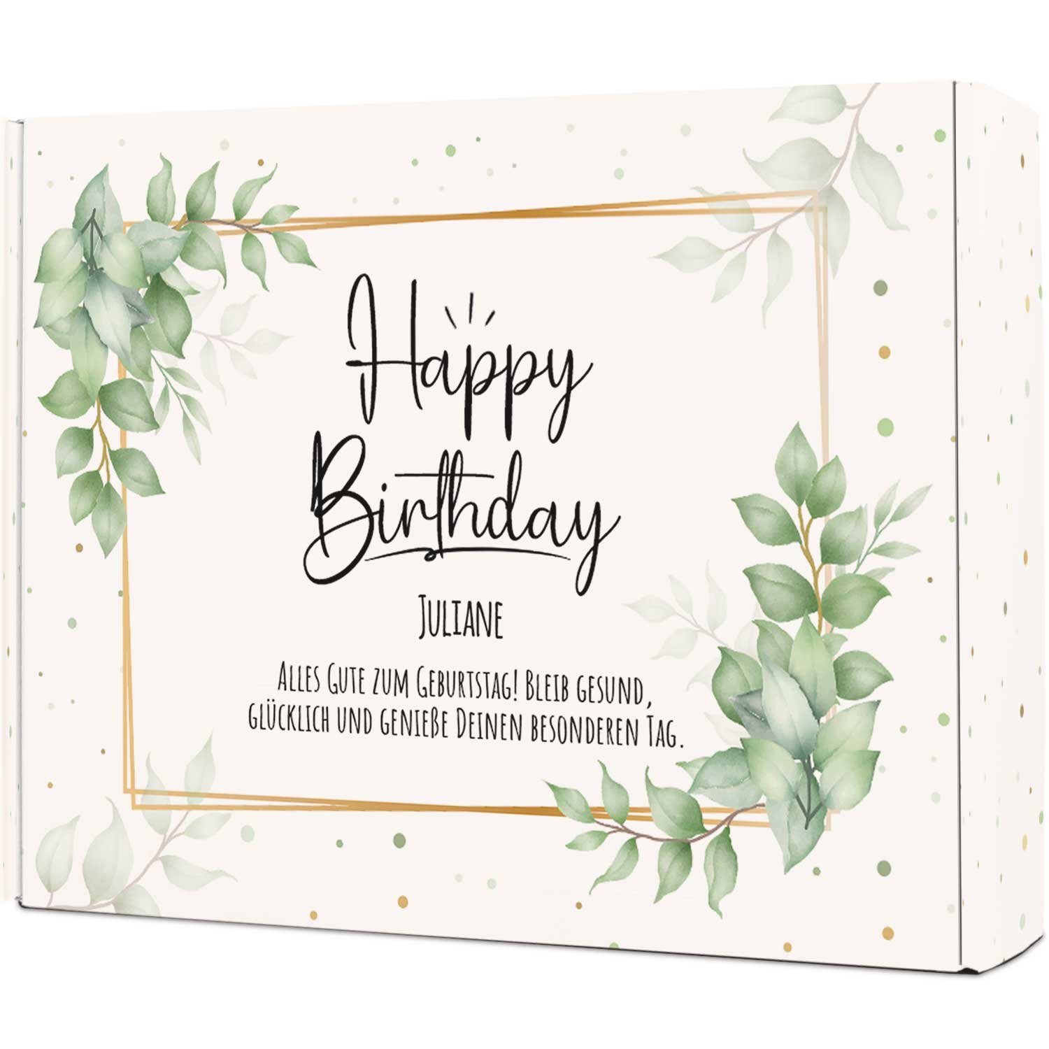 Personalisierte DIY Geschenkbox - Eukalyptus mit Wunschtext