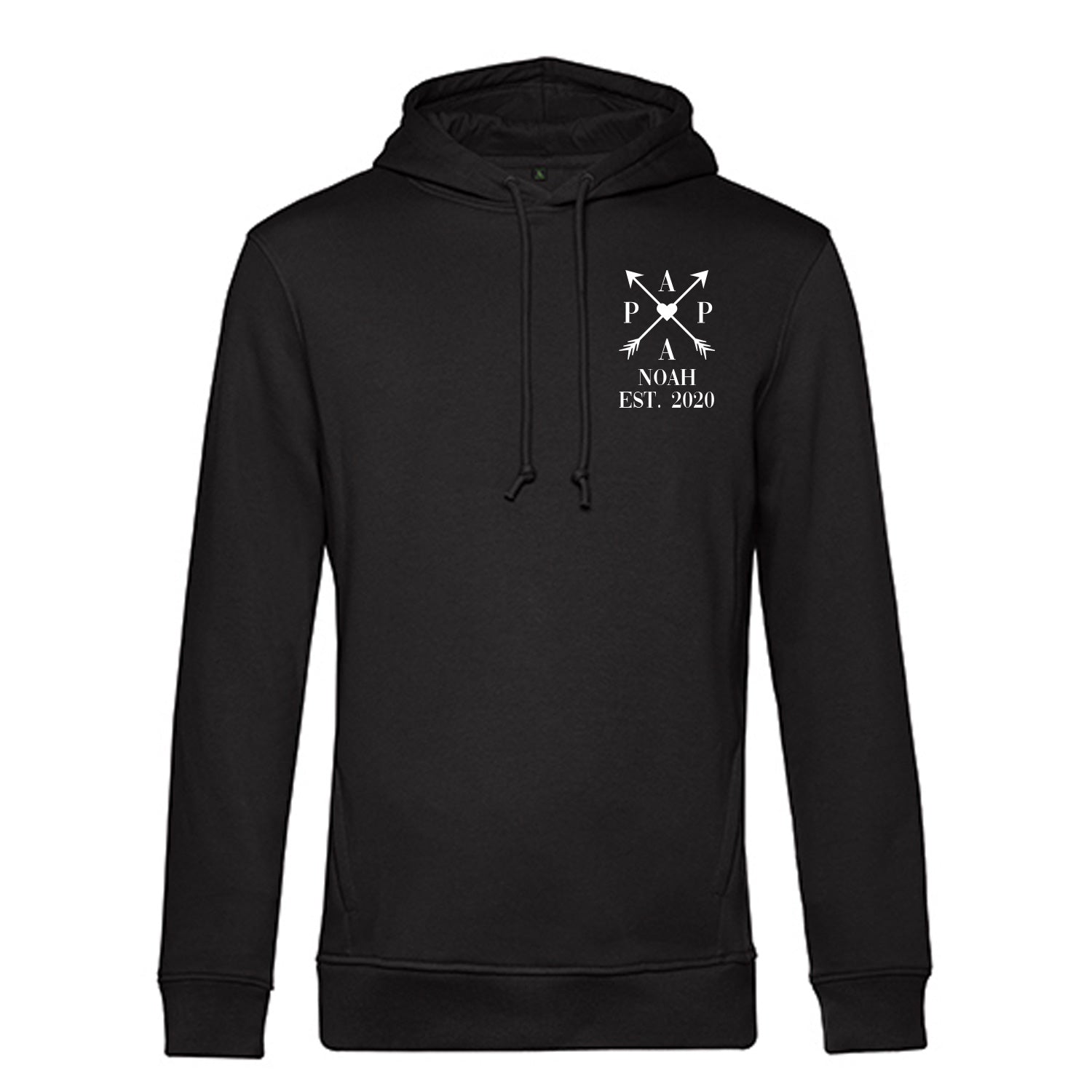 Personalisierter Hoodie für Herren - PAPA EST. Kreuzpfeile