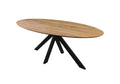 Dining Table Emil Oval with Swiss Edge Spider Base Wild Oak Solid