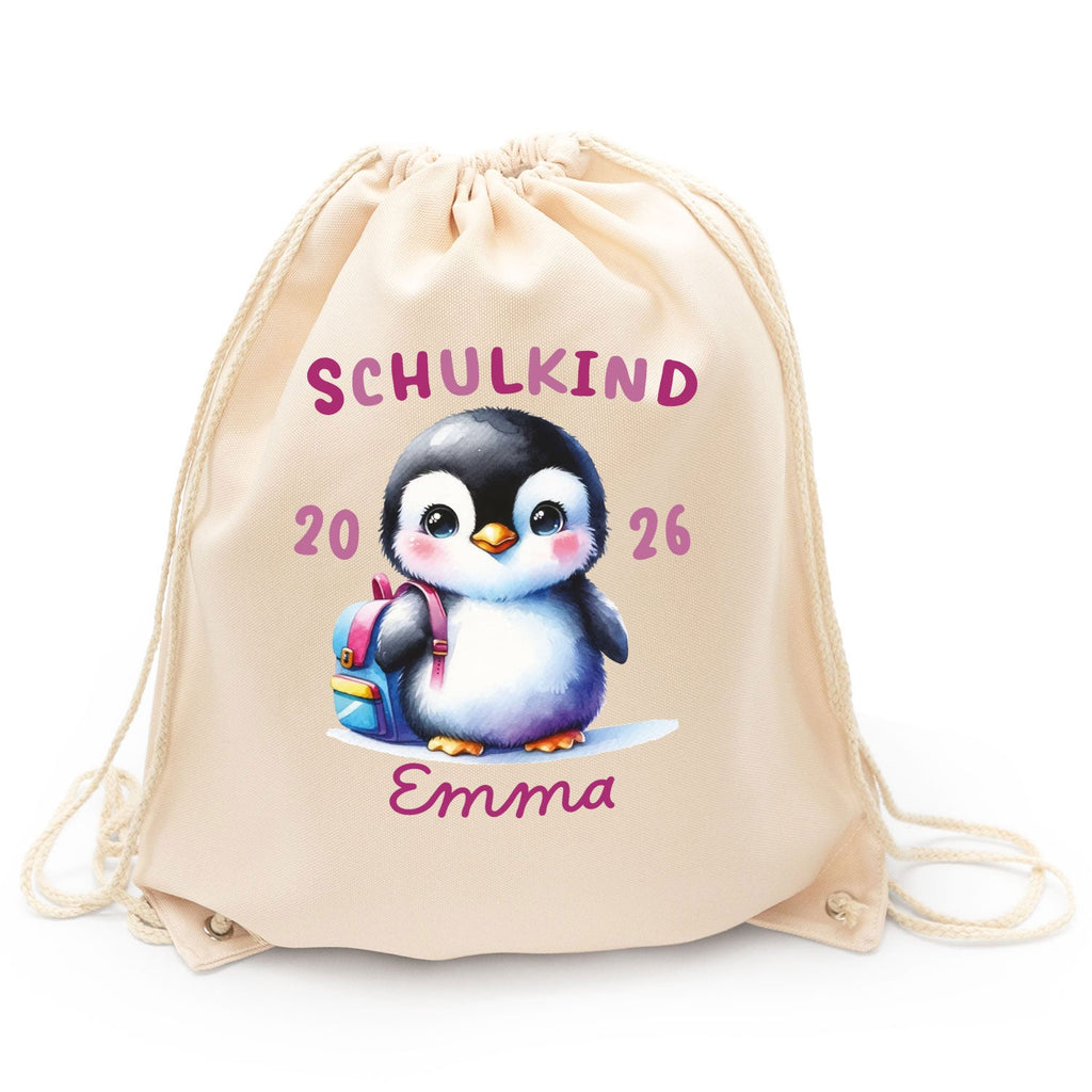 Turnbeutel für Kinder - Schulkind Tiere - zur Einschulung