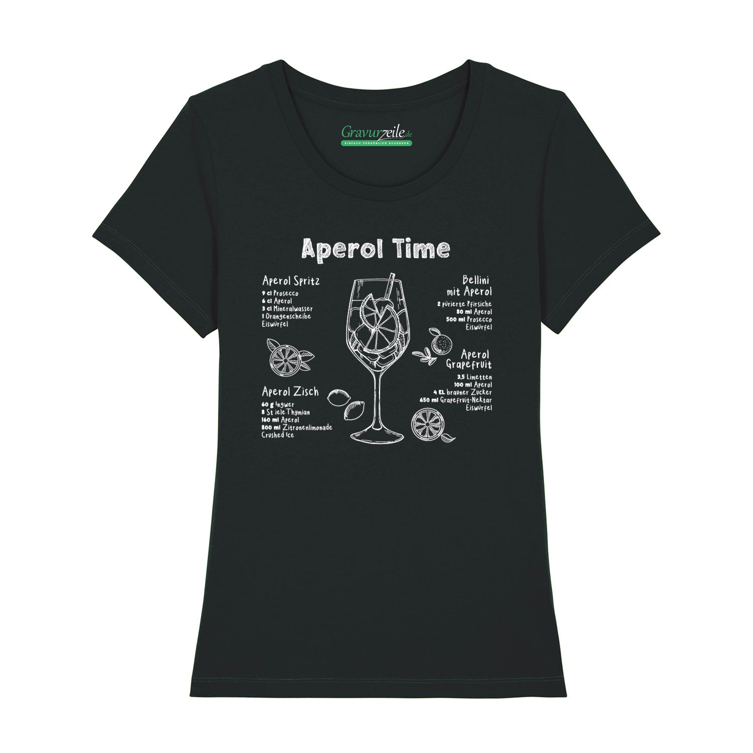 Bedrucktes T-Shirt für Damen - Aperol Rezepte