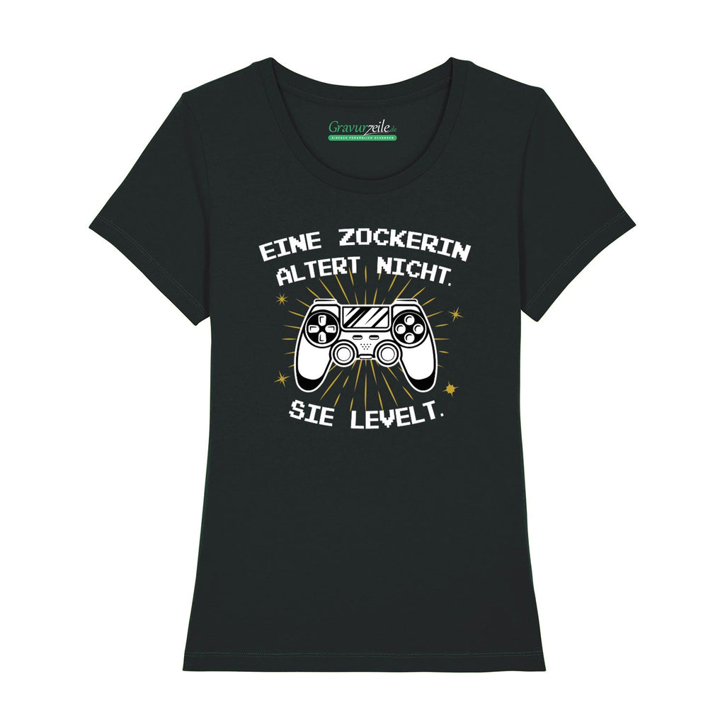 Bedrucktes T-Shirt für Damen - Eine Zockerin altert nicht