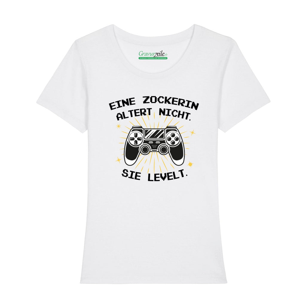 Bedrucktes T-Shirt für Damen - Eine Zockerin altert nicht