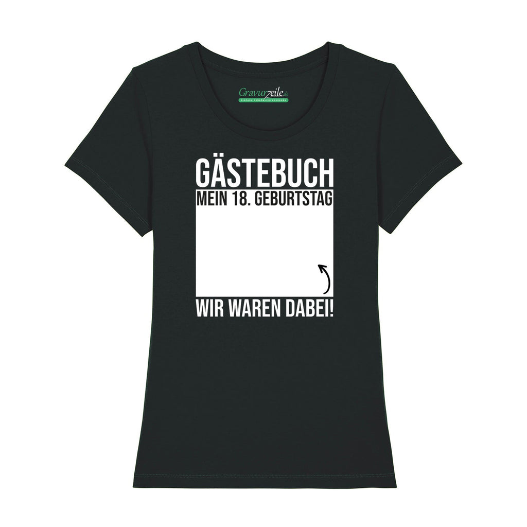 Bedrucktes T-Shirt für Damen - Gästebuch