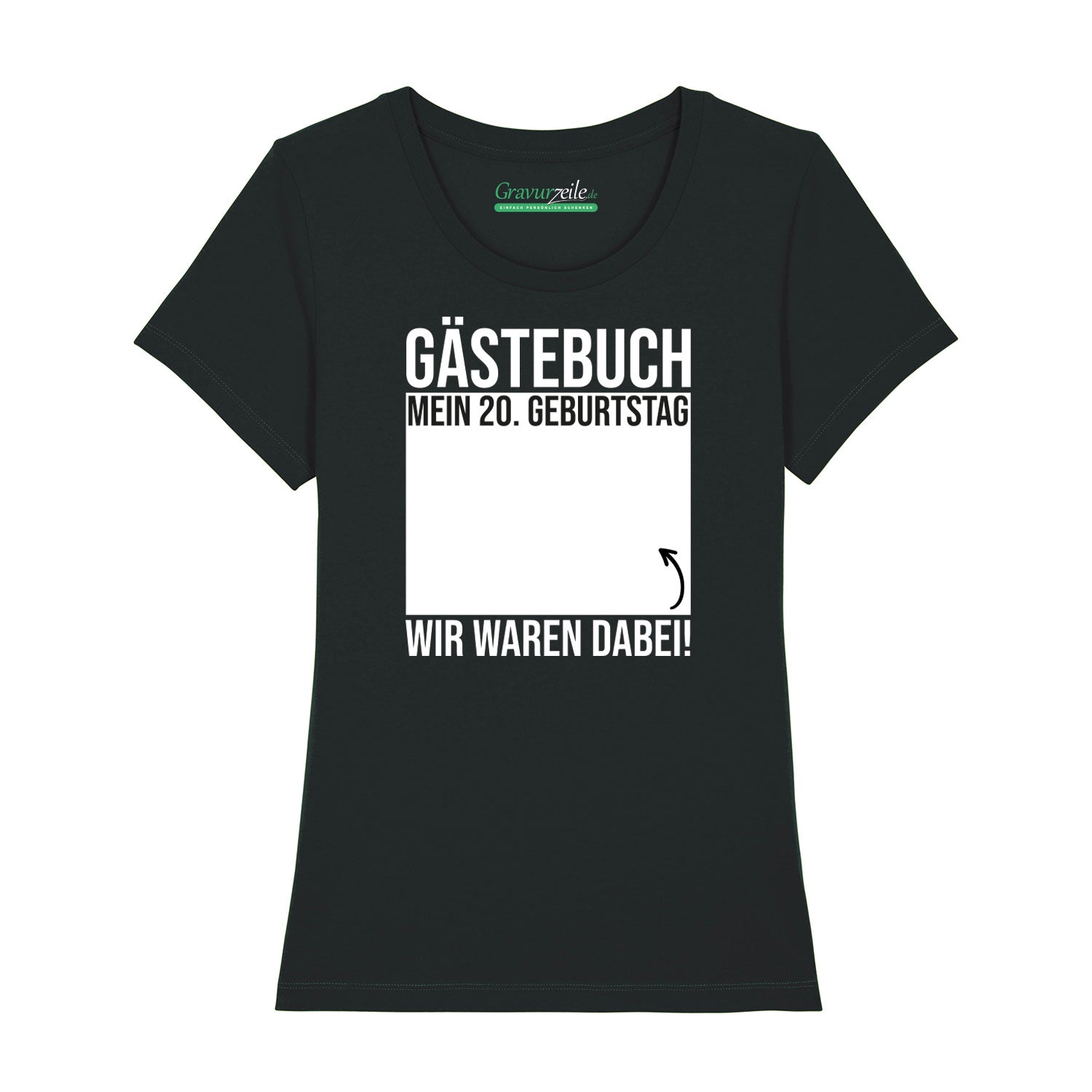 Bedrucktes T-Shirt für Damen - Gästebuch