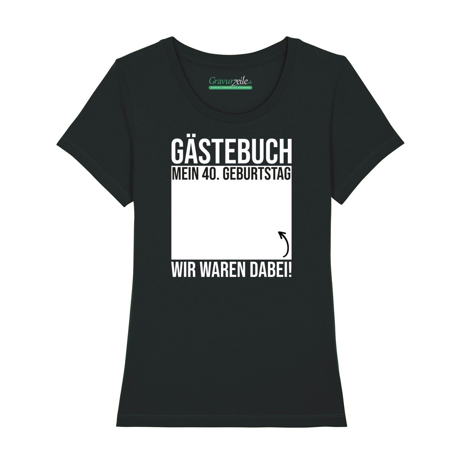 Bedrucktes T-Shirt für Damen - Gästebuch