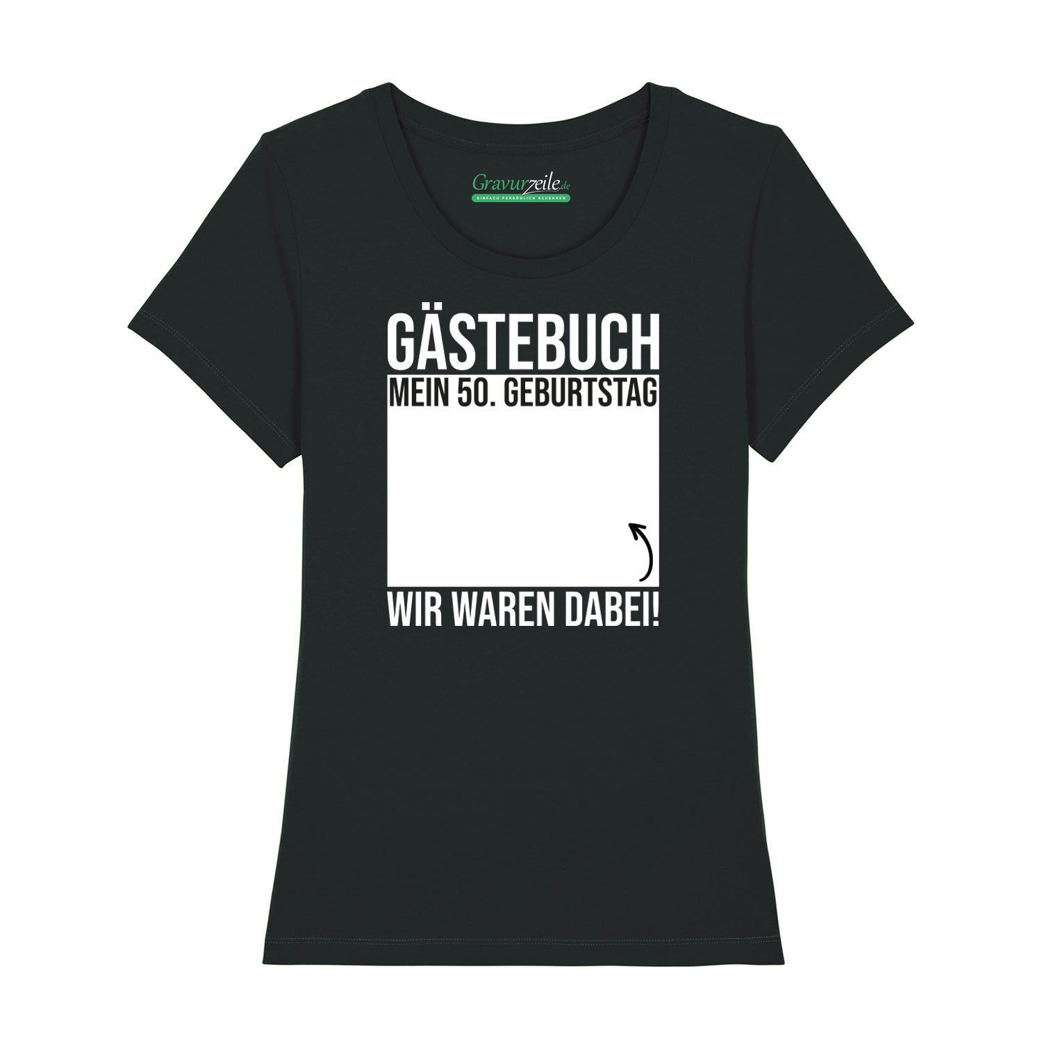 Bedrucktes T-Shirt für Damen - Gästebuch