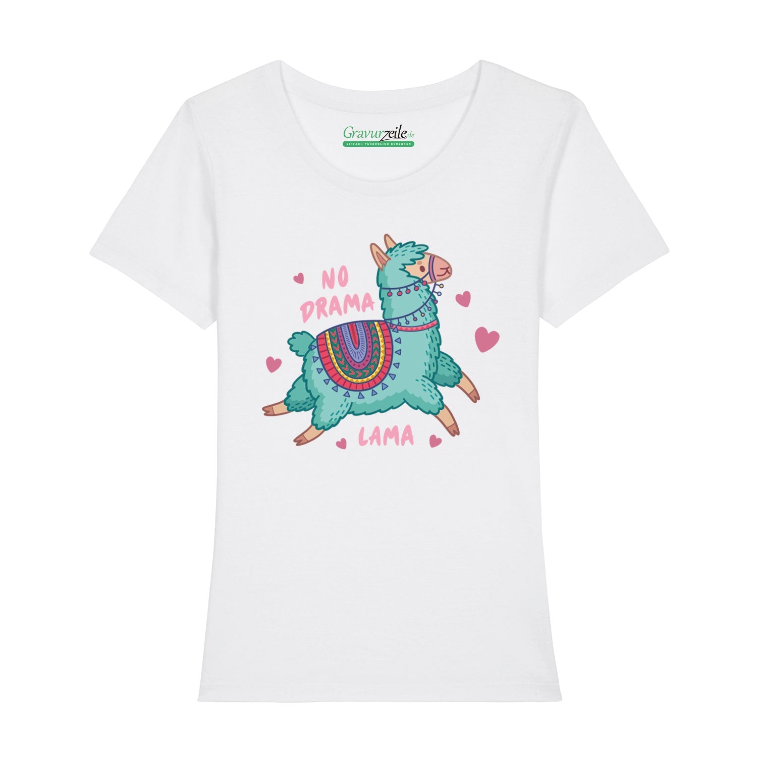 Bedrucktes T-Shirt für Damen - No drama Lama