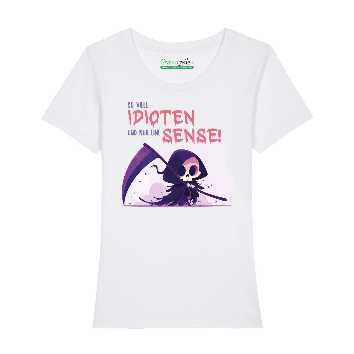 Bedrucktes T-Shirt für Damen - So viele Idioten