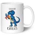 Bedruckte Tasse mit Motiv Einschulung Dino