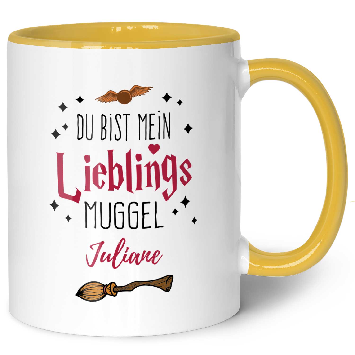Bedruckte Tasse mit Spruch - Du bist mein Lieblingsmuggel mit Namen