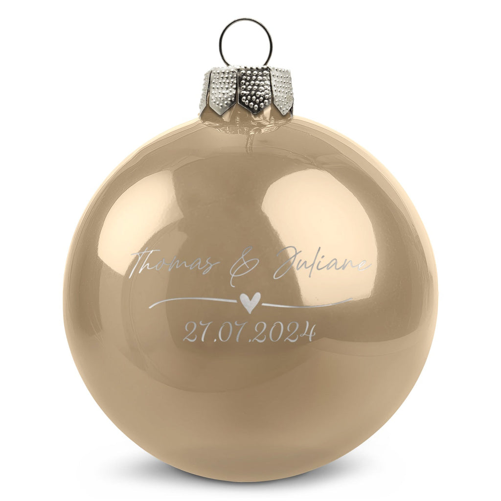 Gravierte Weihnachtskugel - Wedding Love