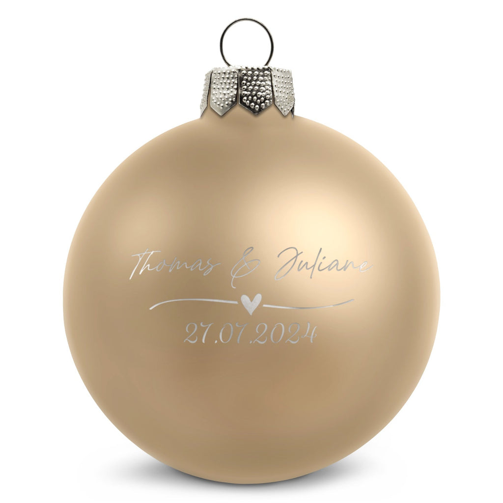 Gravierte Weihnachtskugel - Wedding Love