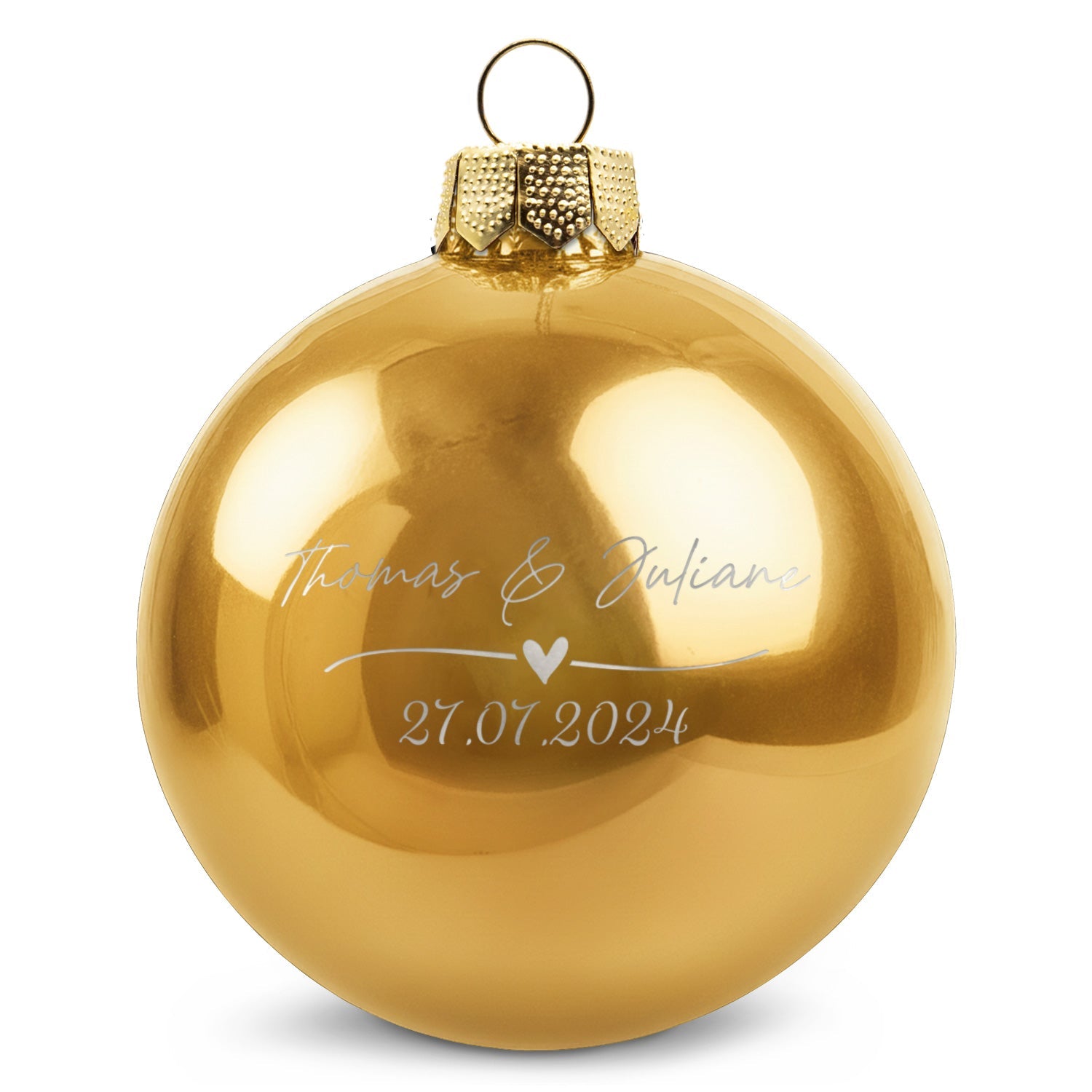 Gravierte Weihnachtskugel - Wedding Love