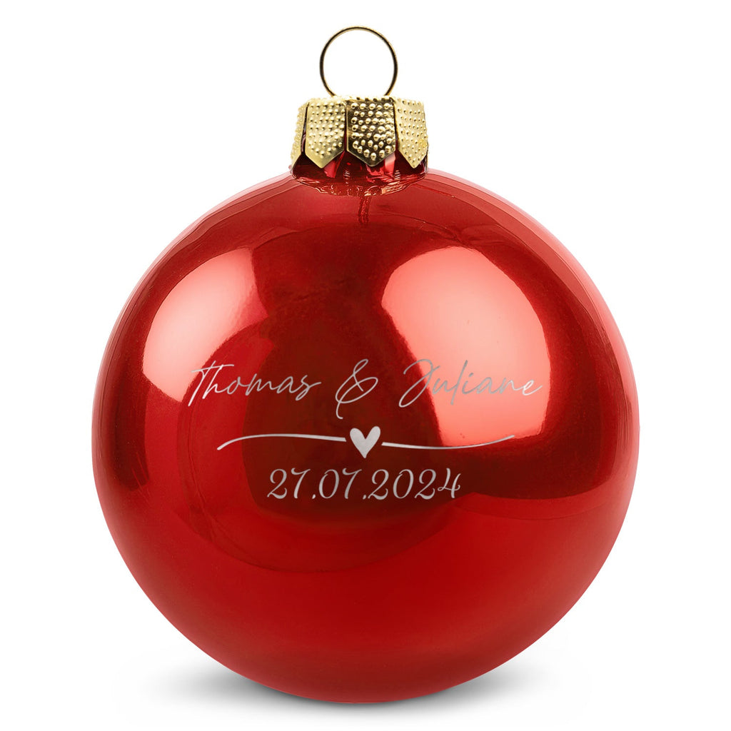 Gravierte Weihnachtskugel - Wedding Love