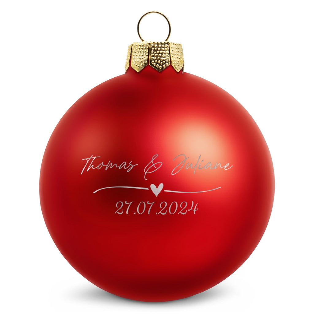 Gravierte Weihnachtskugel - Wedding Love