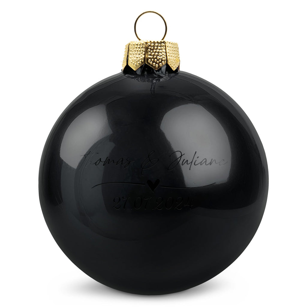 Gravierte Weihnachtskugel - Wedding Love