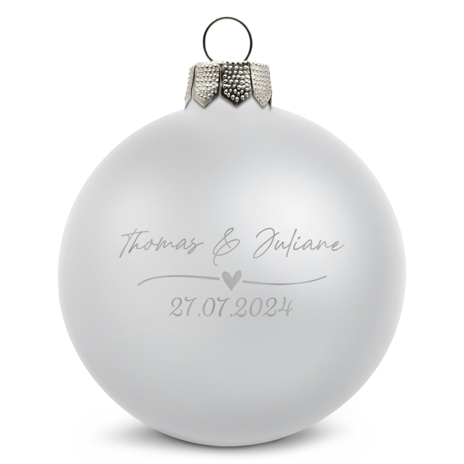 Gravierte Weihnachtskugel - Wedding Love