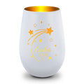 Deko Windlicht aus Glas mit Gravur - Sternschnuppe - Personalisiert mit Namen & Datum