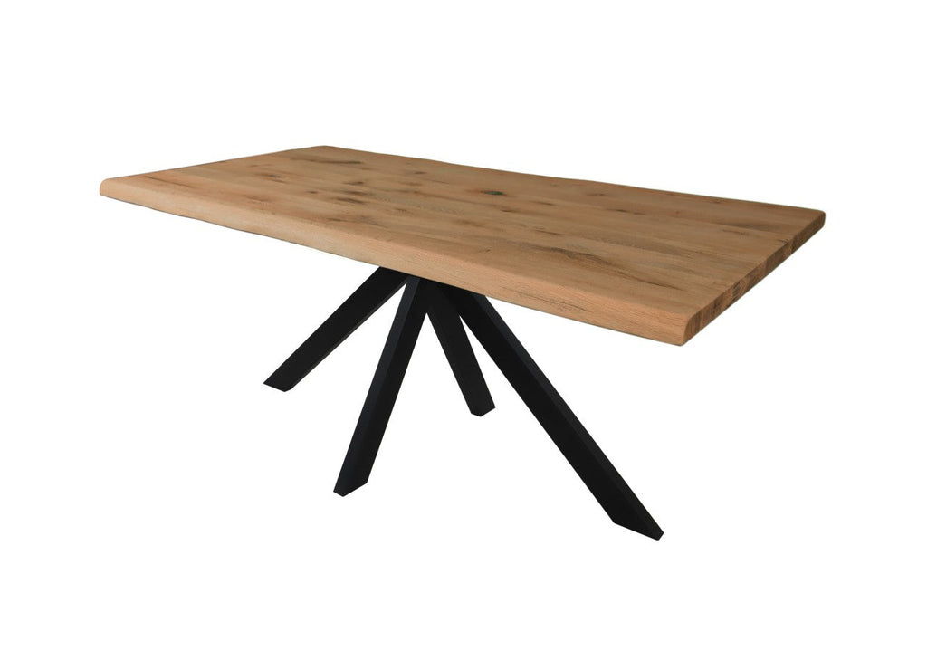 Dining Table Vigo - Solid Oak with Live Edge & Spider Base