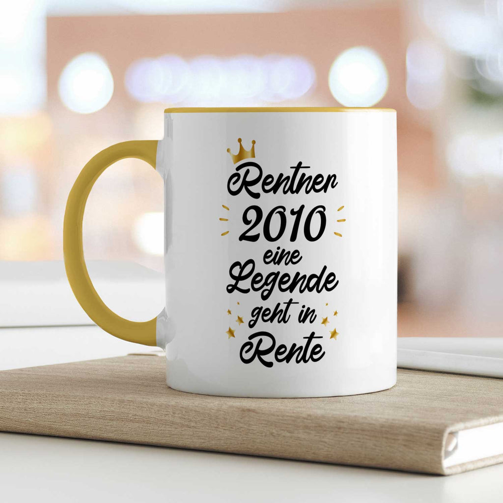 Bedruckte Tasse mit Spruch Rentner/Rentnerin