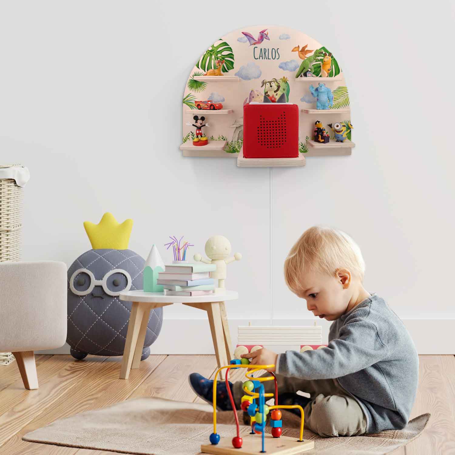 Toniebox Regal für Kinderzimmer - Dino - Personalisiert mit Namen