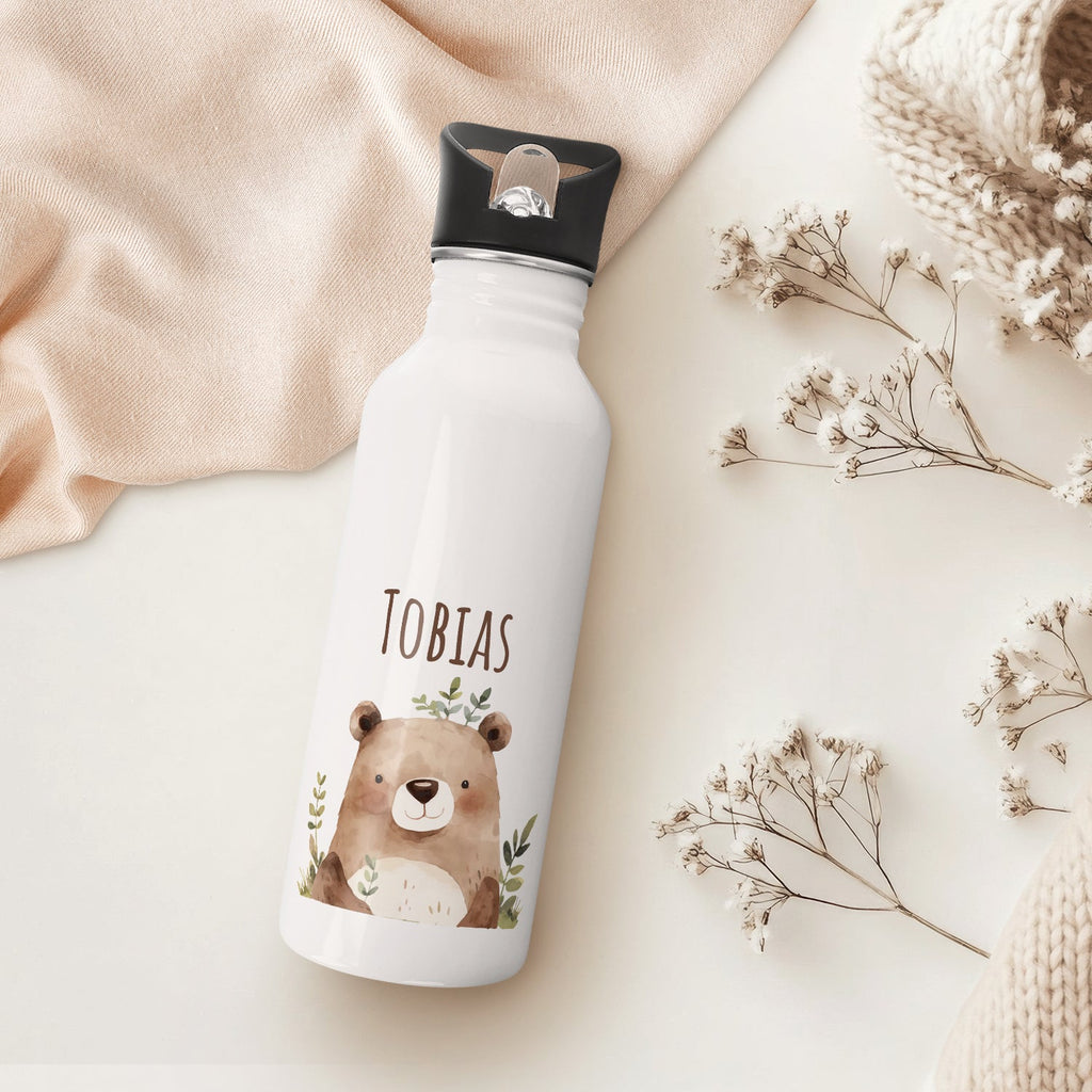Bedruckte Trinkflasche aus Edelstahl - Bärenfreunde