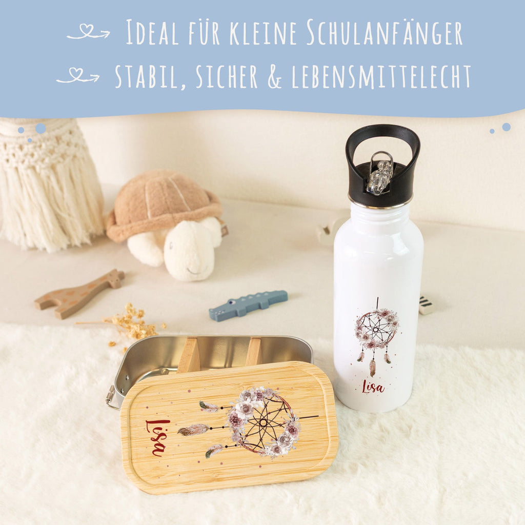 Bedruckte Brotdose & Trinkflasche im Set - Traumfänger