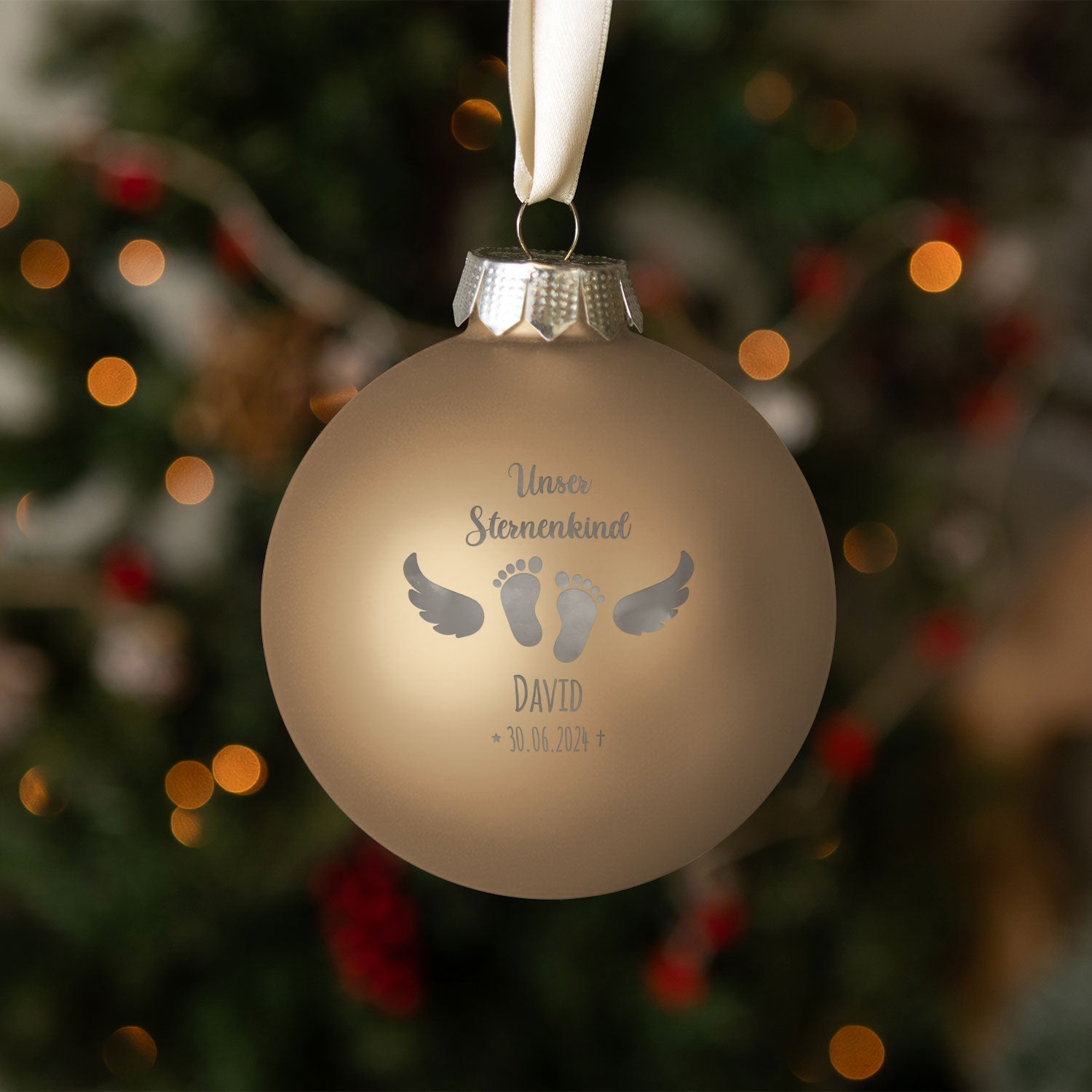 Gravierte Weihnachtskugel - Sternenkind