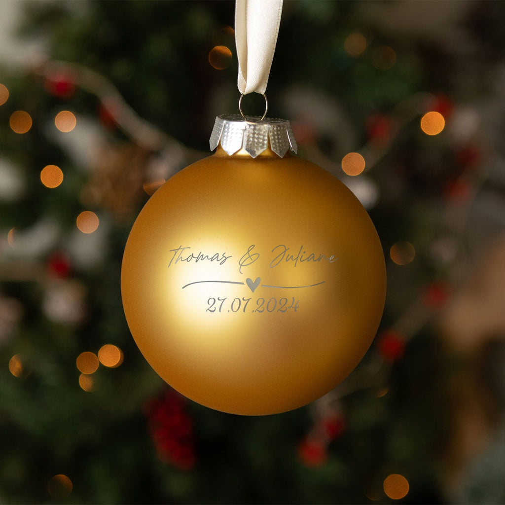 Gravierte Weihnachtskugel - Wedding Love