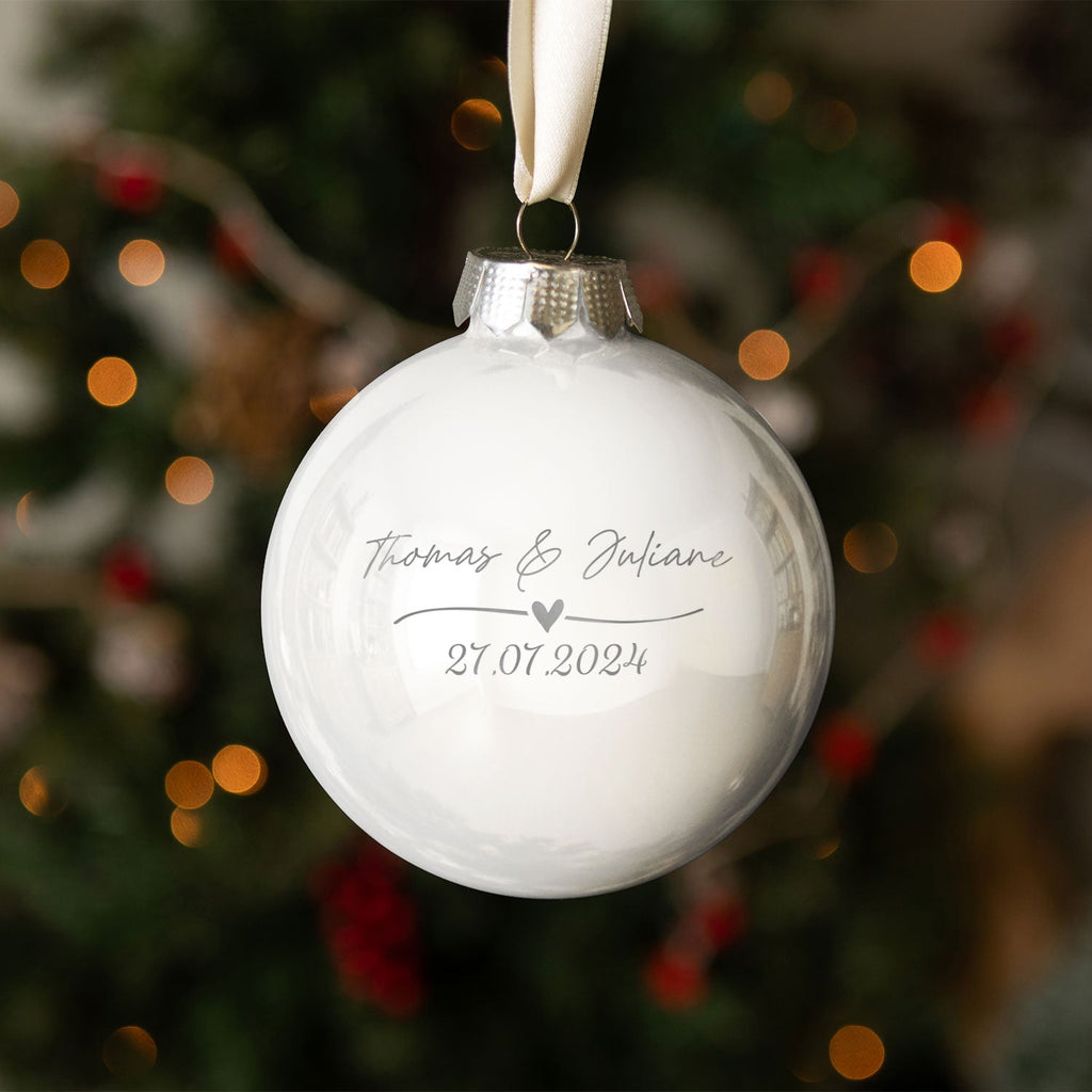 Gravierte Weihnachtskugel - Wedding Love