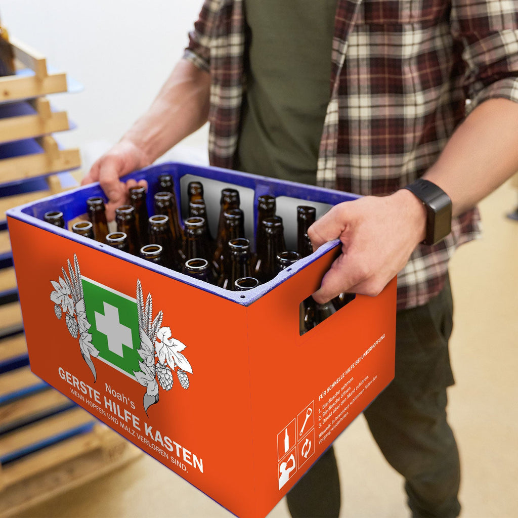 DIY Bierkasten Banderole mit 24 Deckelaufklebern - Gerste Hilfe