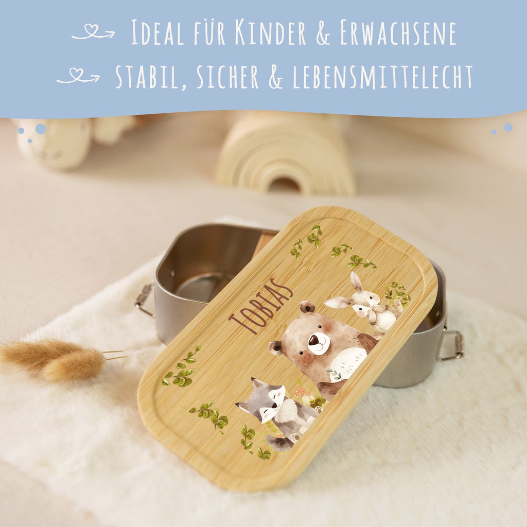 Brotdose mit Deckel für Kinder mit UV-Druck im "Bärenfreunde" Design