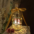 Flaschenlicht mit LED-Lichterkette und UV Druck - Pinguine Design - Personalisiert mit Name