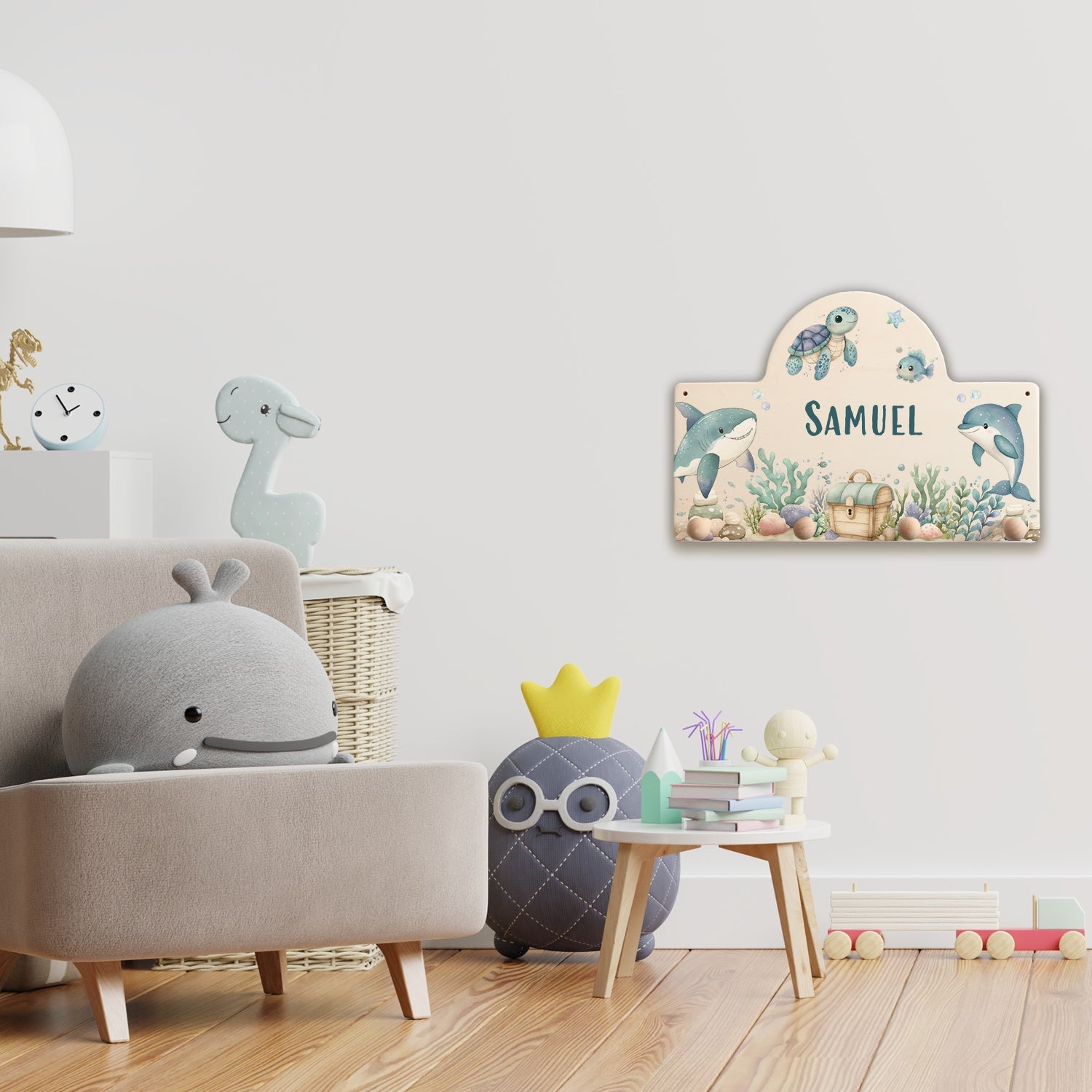 Personalisierte Garderobe fürs Kinderzimmer - See
