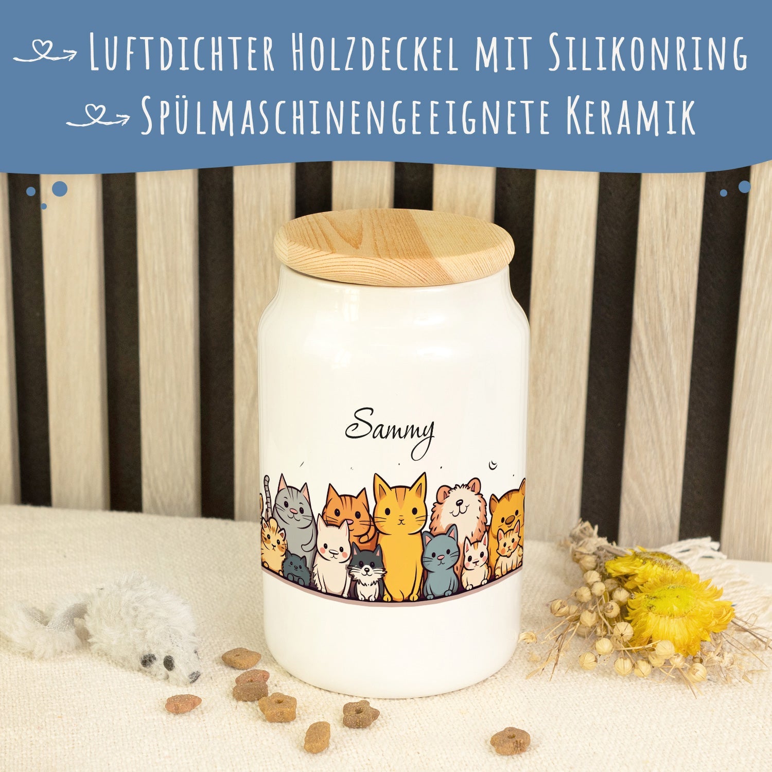 Leckerlidose für deine Haustiere - Tiergruppe - Personalisiert mit Namen