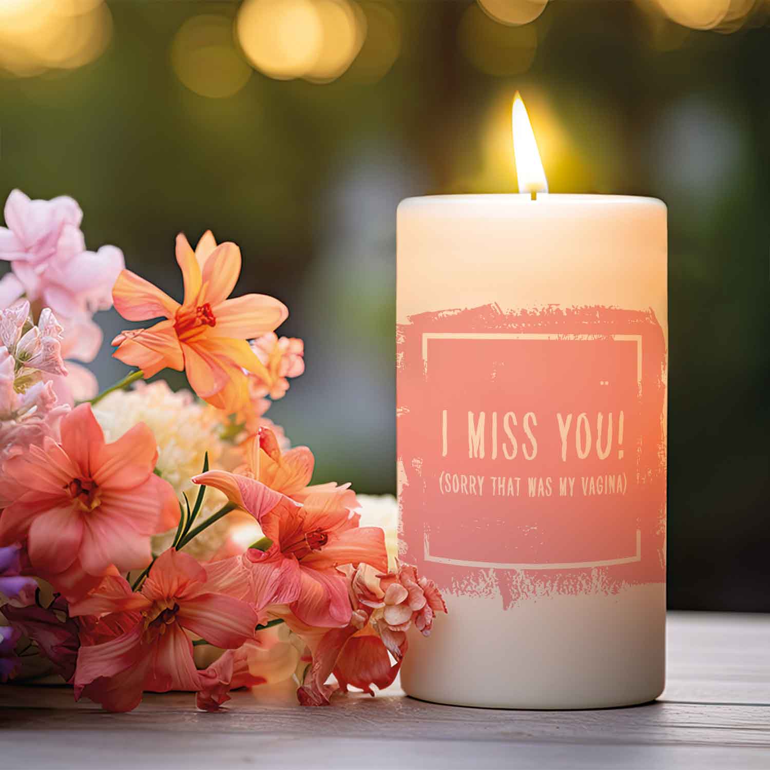Kleine Kerze mit Spruch "I Miss You"