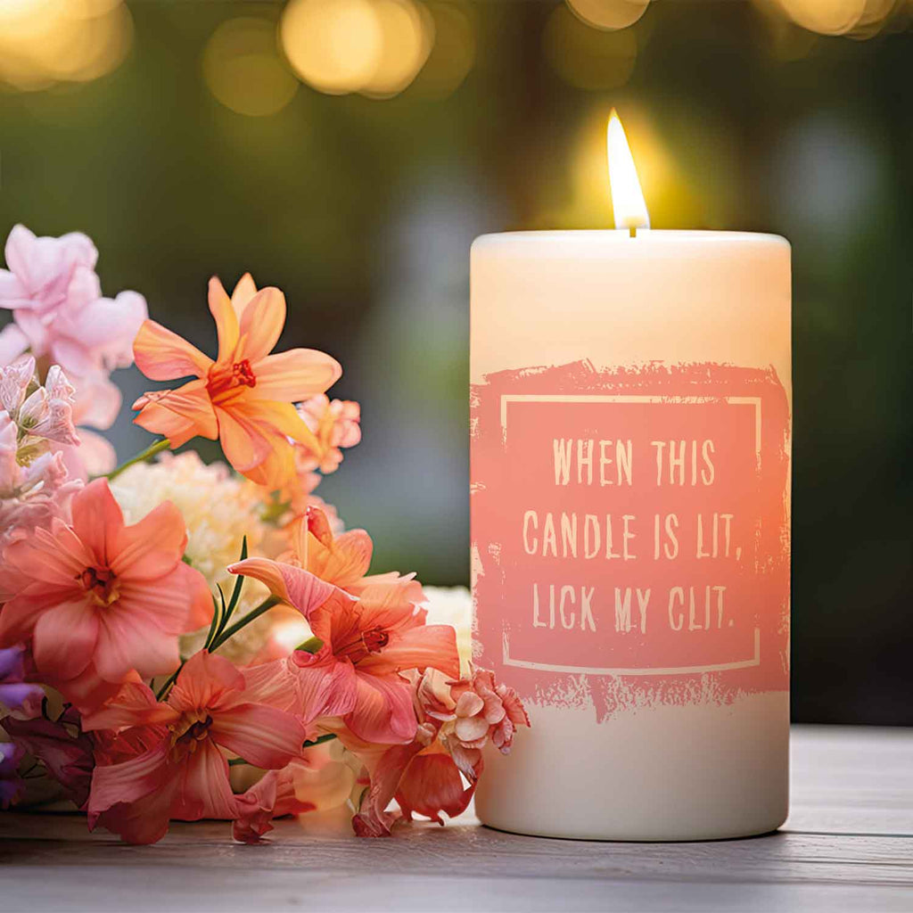 Kleine Kerze mit Spruch "When this Candle is lit"