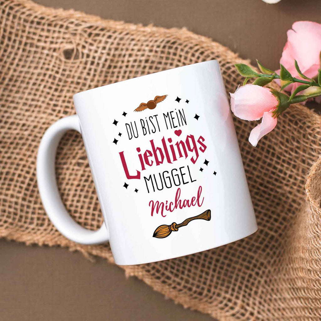 Bedruckte Tasse mit Spruch - Du bist mein Lieblingsmuggel mit Namen