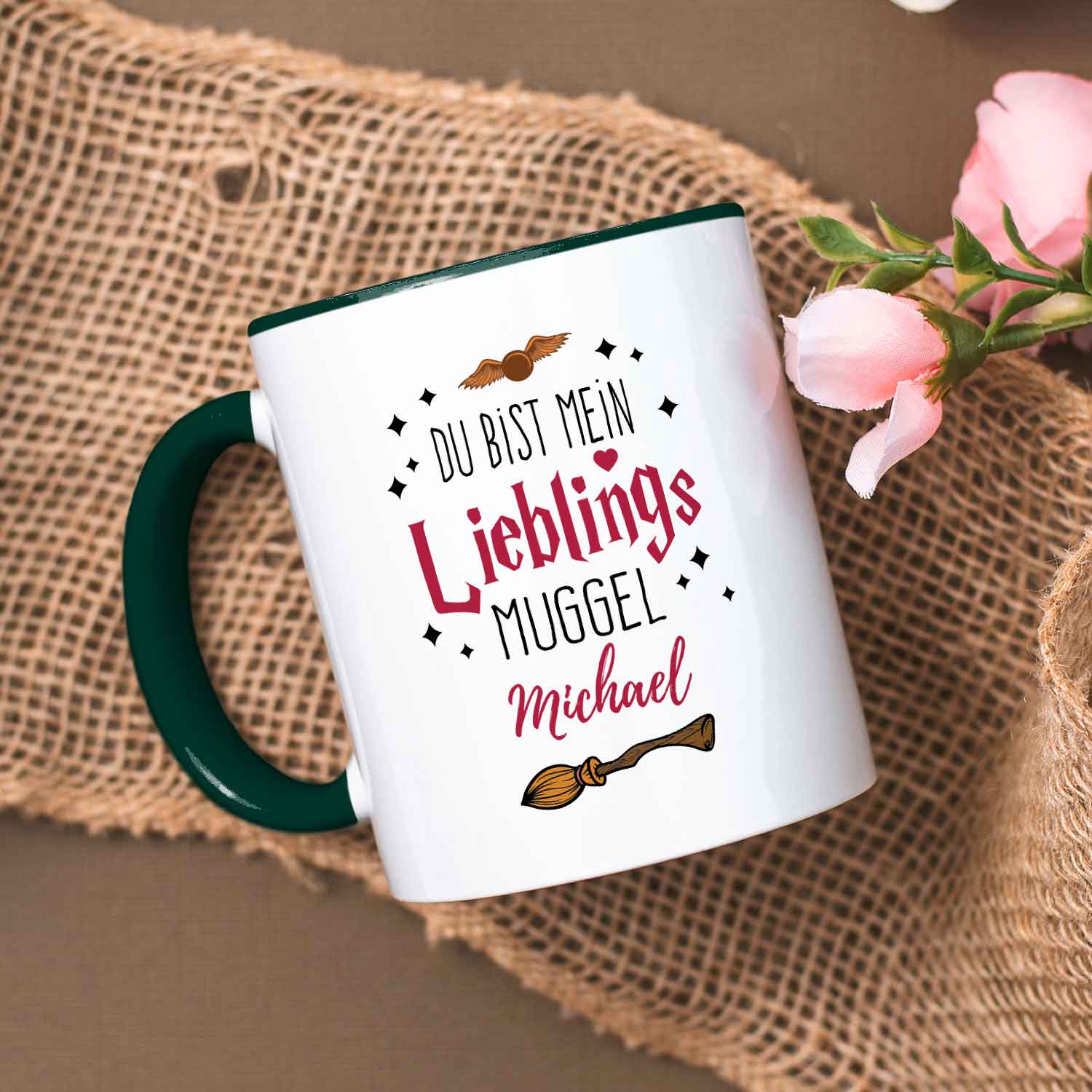 Bedruckte Tasse mit Spruch - Du bist mein Lieblingsmuggel mit Namen