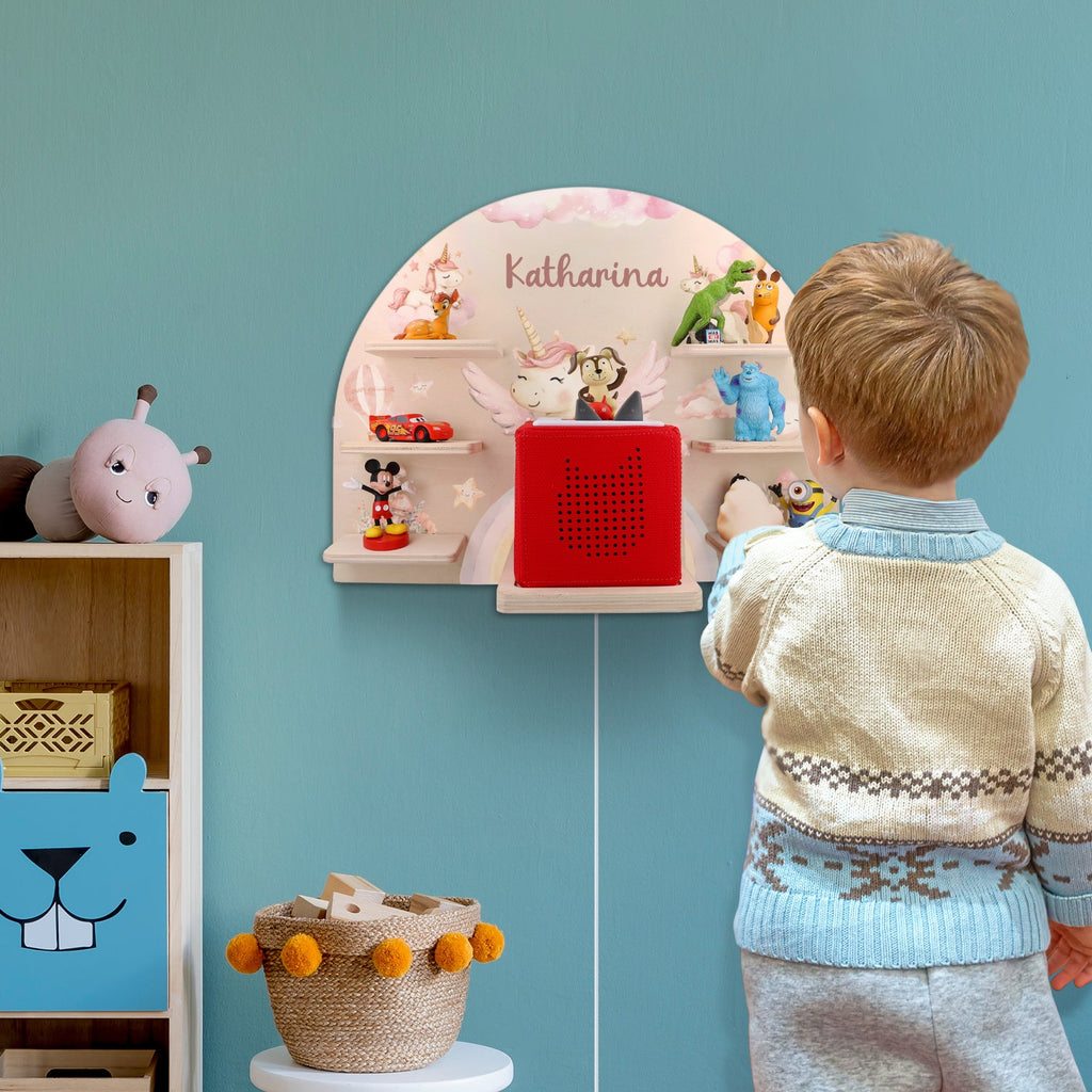 Toniebox Regal für Kinderzimmer - Einhorn - Personalisiert mit Namen