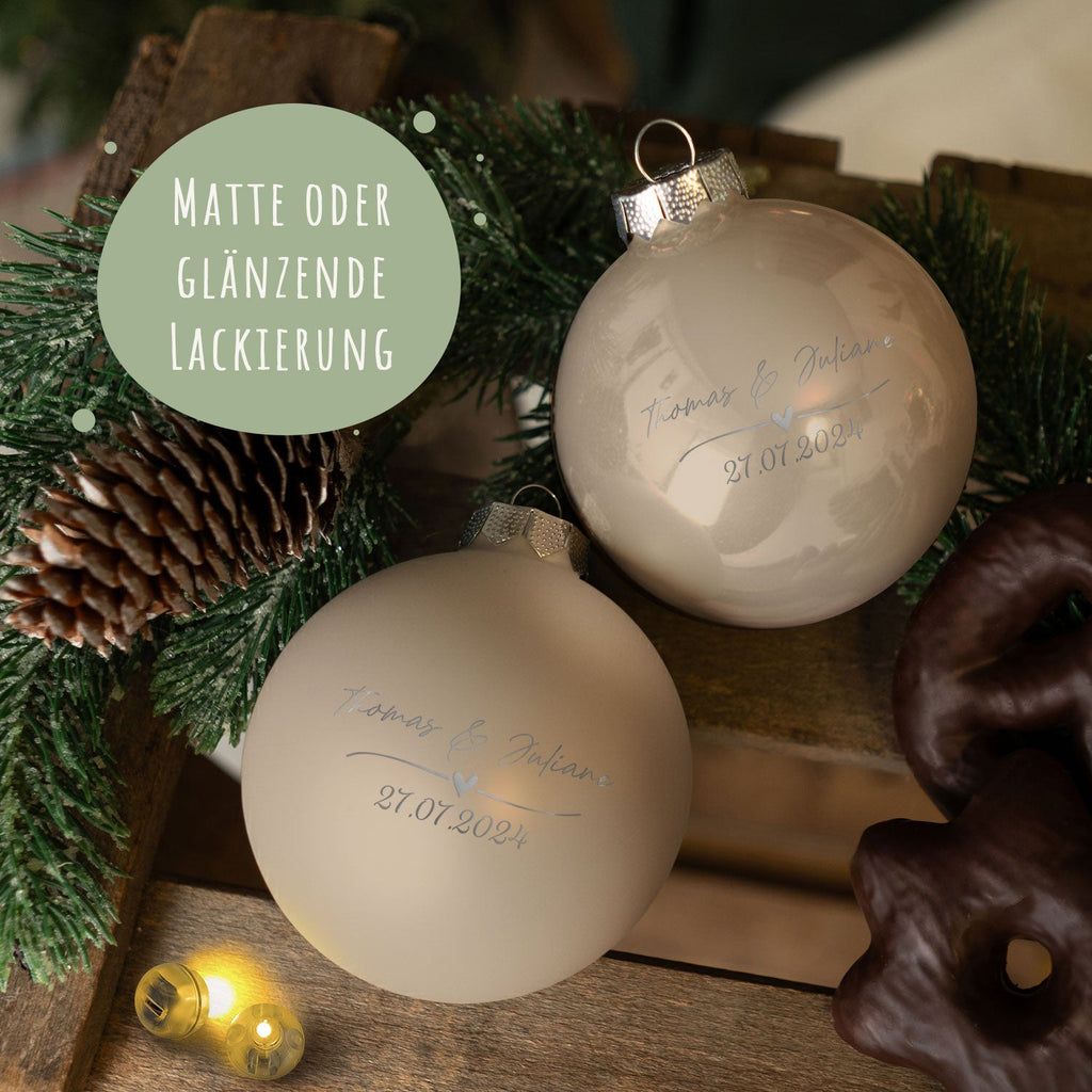 Gravierte Weihnachtskugel - Wedding Love