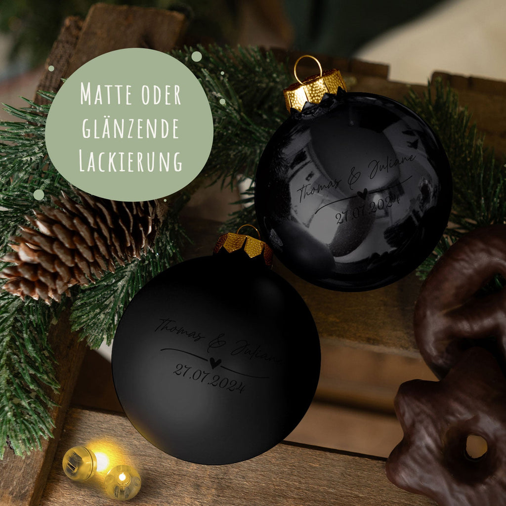 Gravierte Weihnachtskugel - Wedding Love