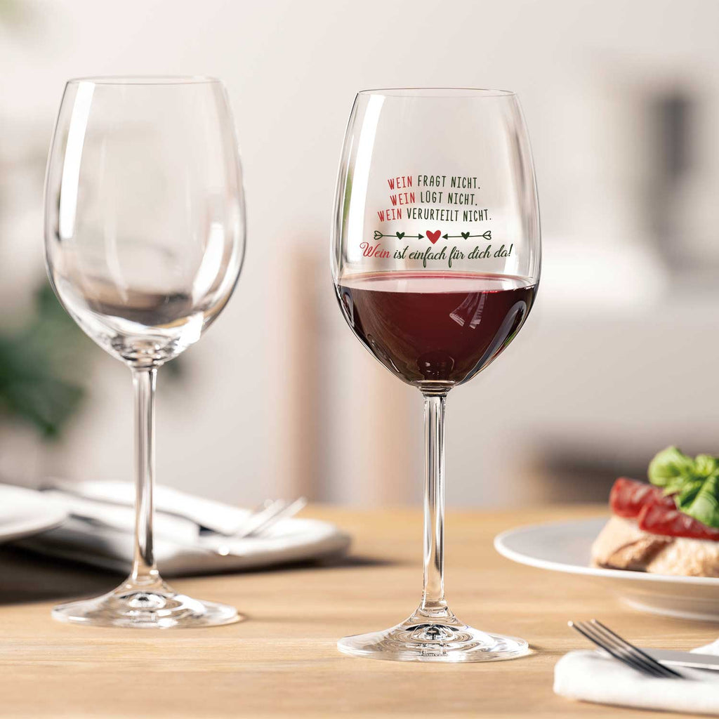 Leonardo Weinglas mit UV-Druck "Wein ist einfach für Dich da"