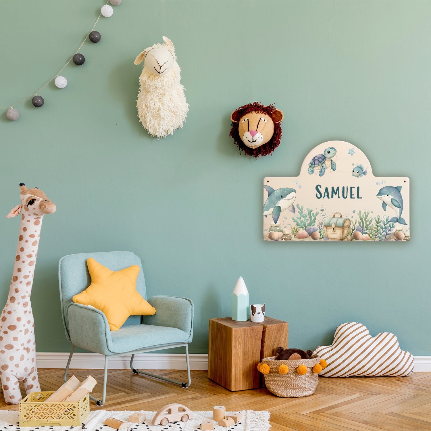 Personalisierte Garderobe fürs Kinderzimmer - See