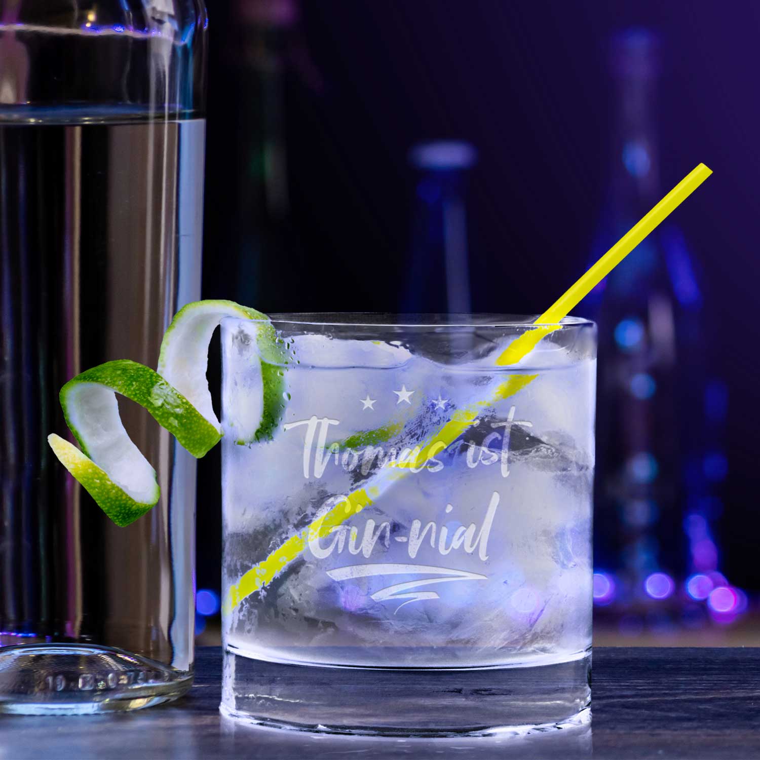2er Set Montana GIN-Gläser "Gin-nial" mit Wunschnamen