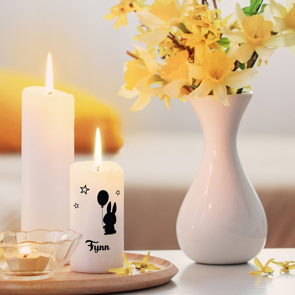 Kleine Kinder Trauerkerze "Hase Silhouette"